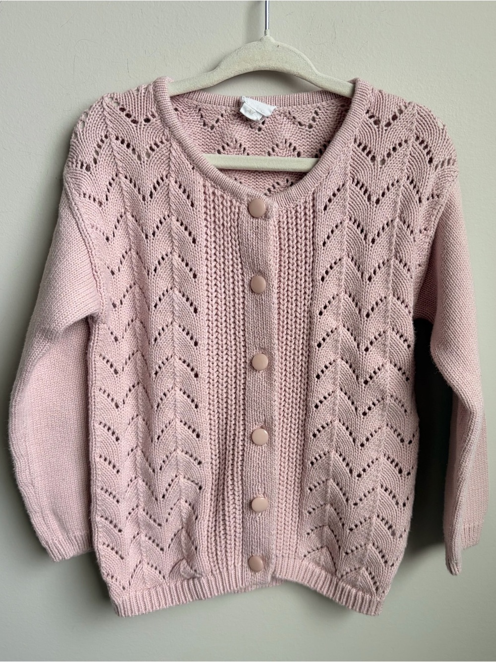 Jamie Kay Pale Pink Knit Button-Front Sweater Cardigan